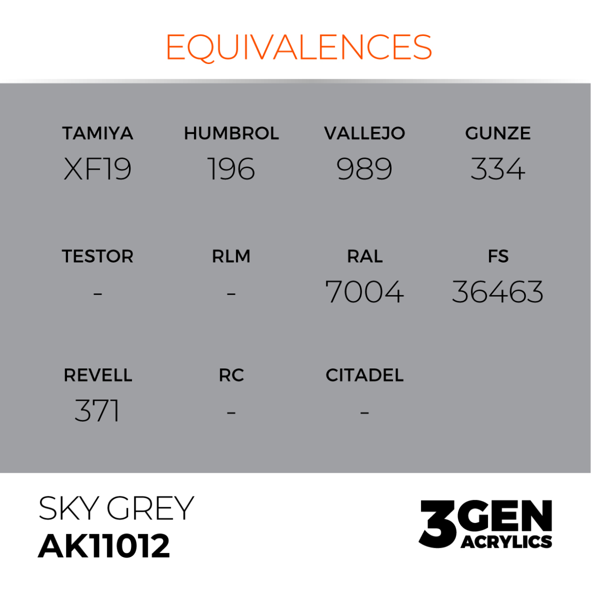 AK Interactive Acrylic Sky Grey Standard 11012