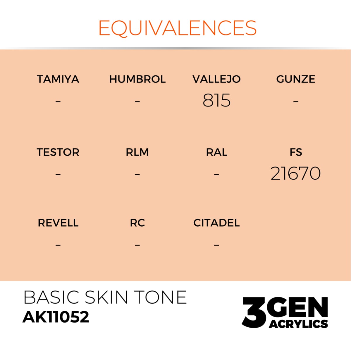 AK Interactive Acrylic Basic Skin Tone Standard 11052