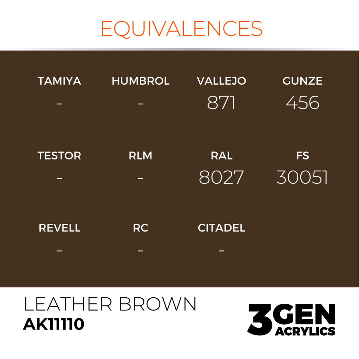 AK Interactive Acrylic Leather Brown Standard 11110