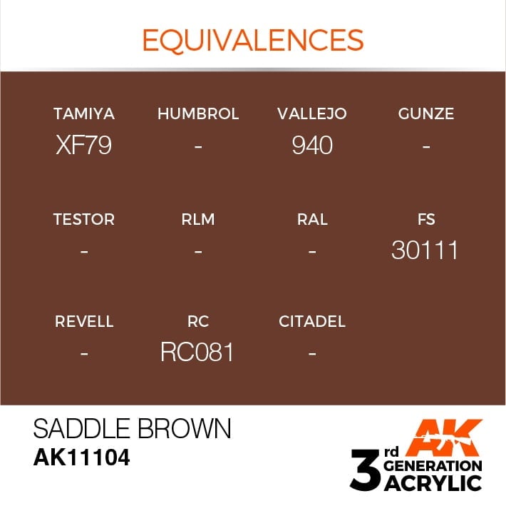EQUIVALENCES AK Interactive Acrylic Saddle Brown Standard 11104