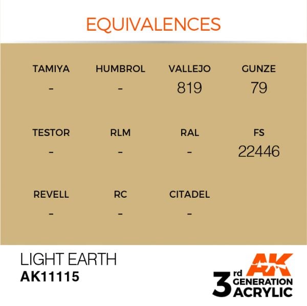 EQUIVALENCES AK Interactive Acrylic Light earth Standard 11115