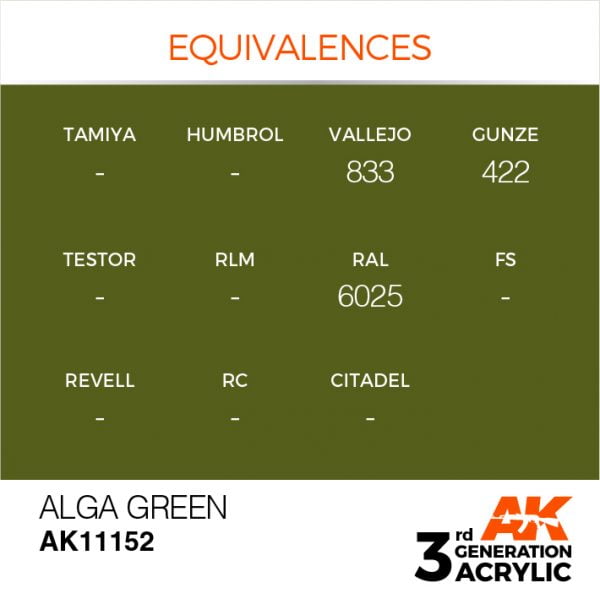 EQUIVALENCES AK Interactive Acrylic Alga Green Standard 11152