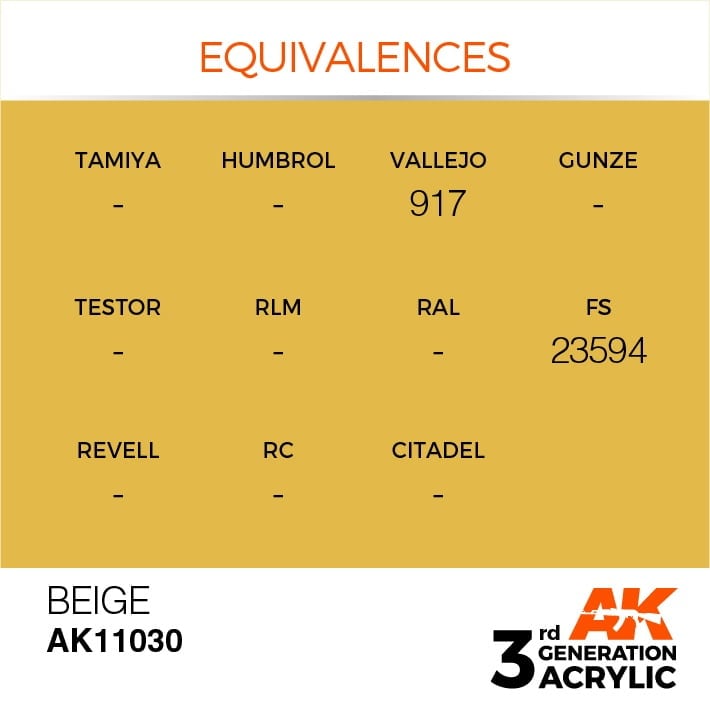 EQUIVALENCES AK Interactive Acrylic Beige Standard 11030