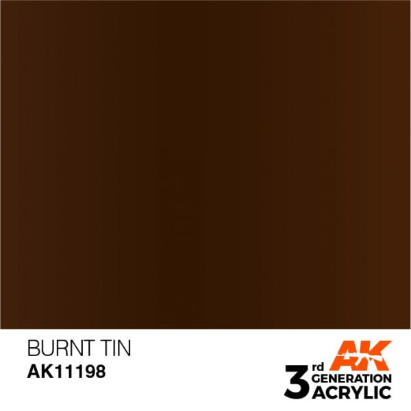 AK Interactive Acrylic Burnt Tin Metallic 11198