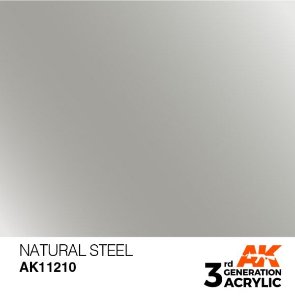 AK Interactive Acrylic Natural Steel Metallic 11210