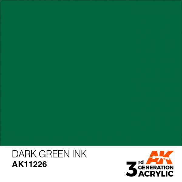 AK Interactive Acrylic Dark Green Ink 11226