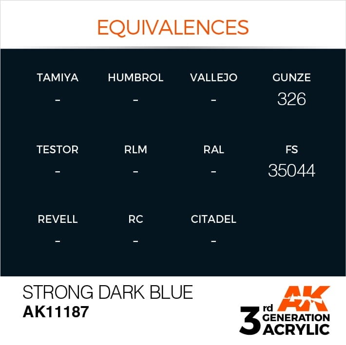 EQUIVALENCES AK Interactive Acrylic Strong Dark Blue Standard 11187