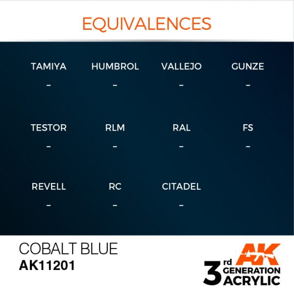 EQUIVALENCES AK Interactive Acrylic Cobalt Blue Metallic 11201
