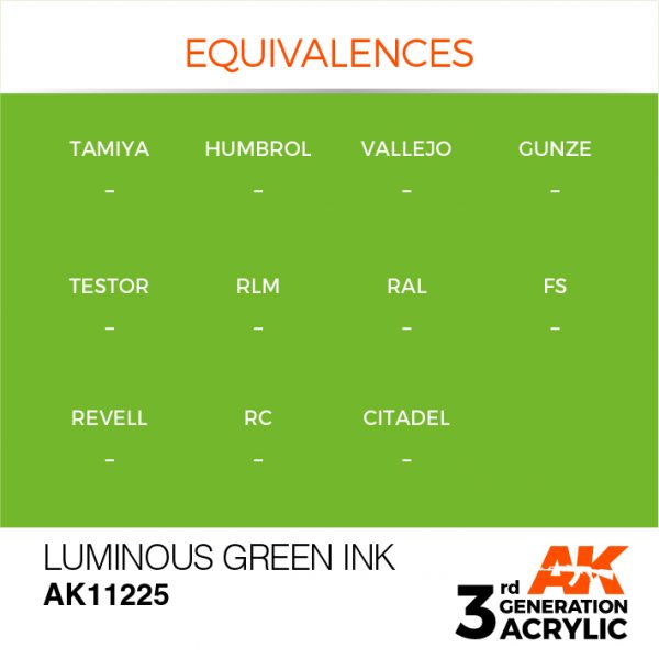 EQUIVALENCES AK Interactive Acrylic Luminous Green Ink 11225