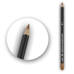 AK Interactive Watercolor Pencil Dark Chipping for wood