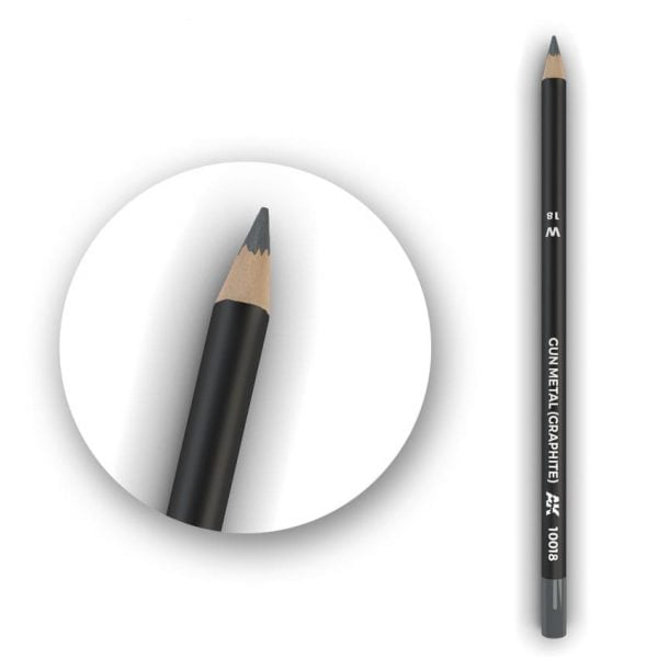 AK Interactive Watercolor Pencil Gun Metal Graphite