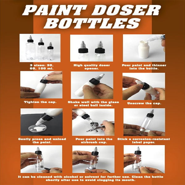 AK Interactive Paint Doser Bottles with Ball 60 ml Pack of 4