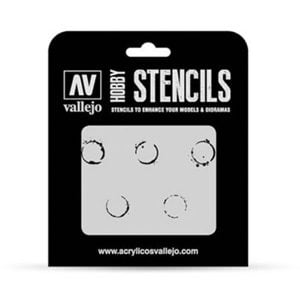 Vallejo Stencils Drum Oil Markings 1/35 Scale ST-AFV002