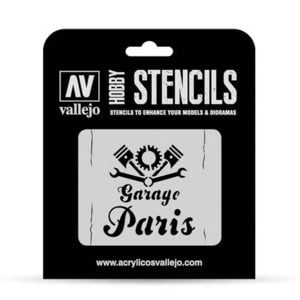 Vallejo Stencils Vintage Garage Sign 1/35 Scale ST-LET001