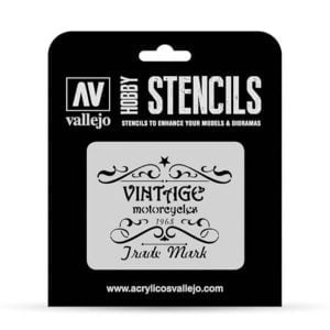 Vallejo Stencils Vintage Motorcycles Sign 1/35 Scale ST-LET005