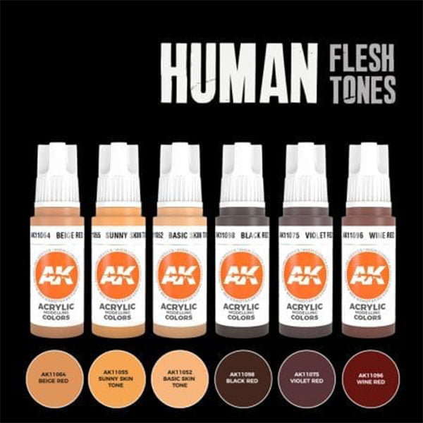 AK Interactive Human Flesh Tones Set