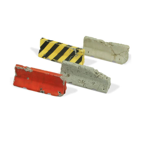 Vallejo 705215 – 4 Beschädigte Betonbarrieren Modellbausatz, Resin, Unkoloriert