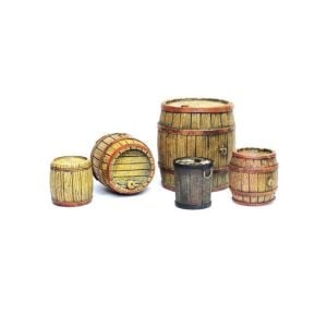 Vallejo Wooden Barrels - 5 Pieces 1/35 Scale