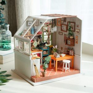 LED Light Robotime Details about   Soho Time Dollhouse Model Kit Office Studio Miniature DIY