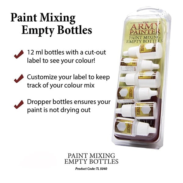 The Army Painter Empty Paint Mixing Bottles TL5040 • Canada's largest selection of model paints