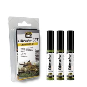 Ammo by Mig Oilbrusher Ensemble de tons verts AMIG7502