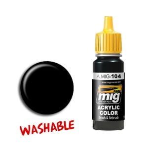 Ammo by Mig Jimenez Washable Black Acrylic Paint AMIG0104