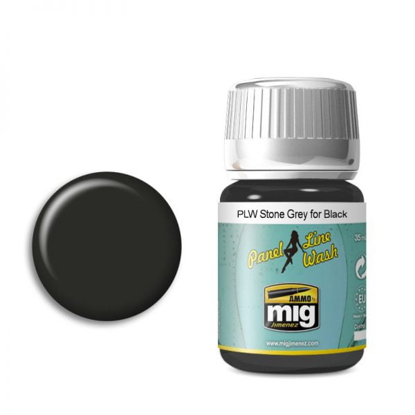 Ammo by Mig Panel Line Wash Stone Grey For Black AMIG1615