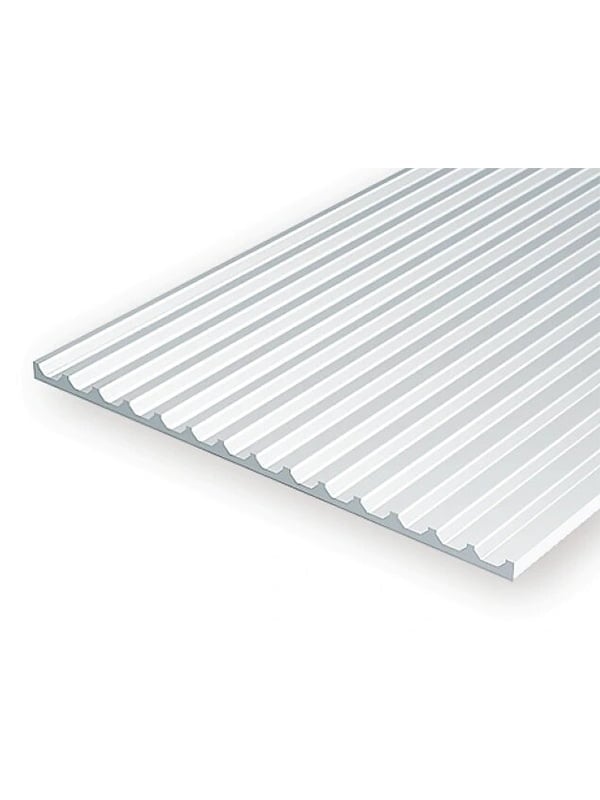 Evergreen .040″ Thick .075" Board and Batten Opaque White Polystyrene 4542