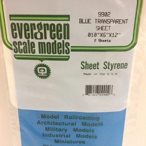 Evergreen .010″ Thick Pack of 2 Blue Polystyrene Sheet EVE 9902