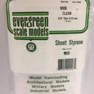 Evergreen .010″ Thick Pack of 2 Clear Polystyrene Sheet EVE 9006