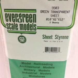 Evergreen .010″ Thick Pack of 2 Green Polystyrene Sheet EVE 9903