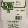 Evergreen .020″ Thick HO Scale Freight Car Siding Opaque White Polystyrene 2037