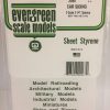 Evergreen .020″ Thick O Scale Freight Car Siding Opaque White Polystyrene 2067