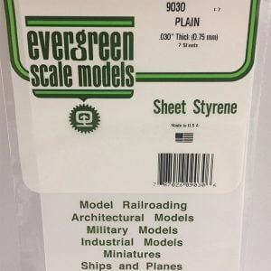 Evergreen .030″ Thick Pack of 2 White Polystyrene Sheet EVE 9030