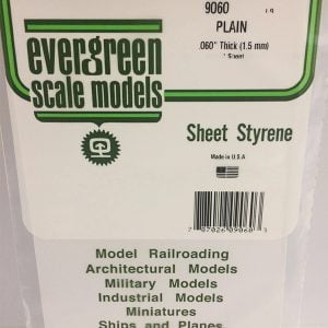 Evergreen .060″ Thick Pack of 1 White Polystyrene Sheet EVE 9060
