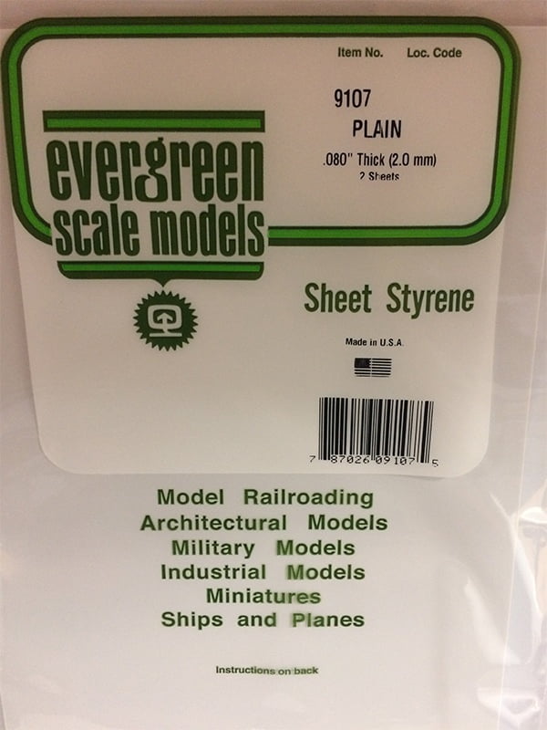 Evergreen .080″ Thick Pack of 1 White Polystyrene Sheet EVE 9080