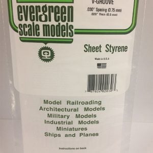 Evergreen .020″ Thick .030" V-Groove Siding Opaque White Polystyrene 2030