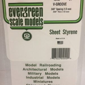 Evergreen .040″ Thick .040" V-Groove Siding Opaque White Polystyrene 4040