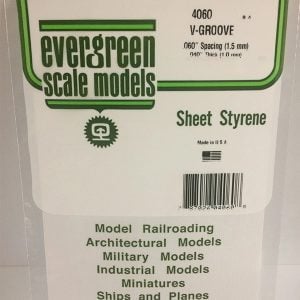 Evergreen .040″ Thick .060" V-Groove Siding Opaque White Polystyrene 4060