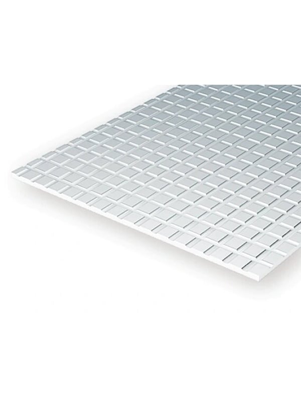 Evergreen .040″ Thick 1/2" Square Sidewalk Opaque White Polystyrene 4518