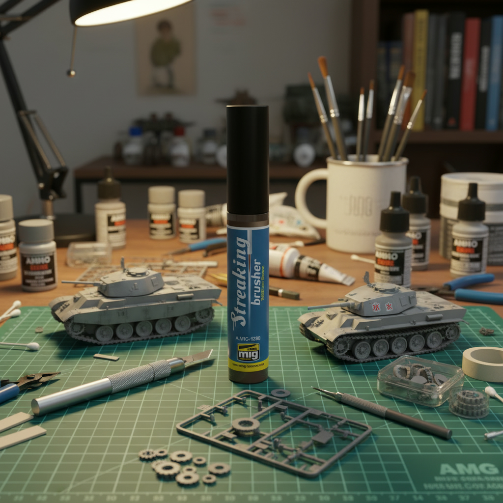 Ammo by Mig Medium Brown Streaking Brusher AMIG1250