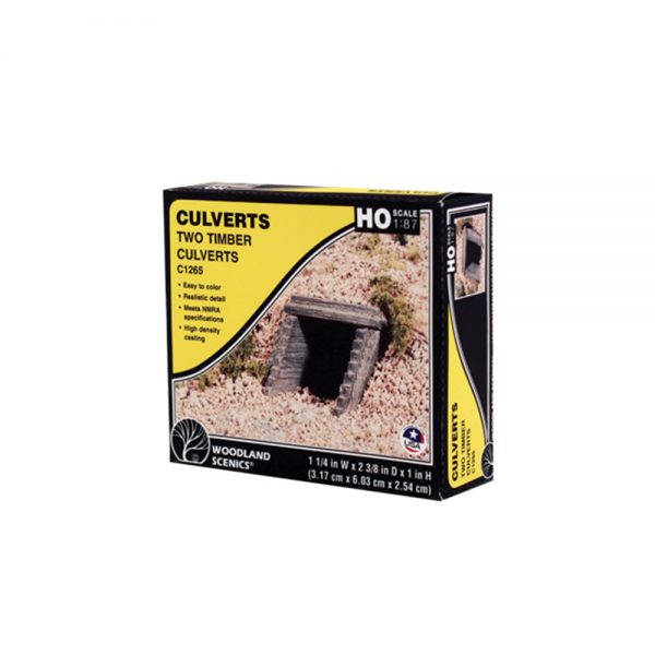 Woodland Scenics HO Culvert Timber 2ea C1265
