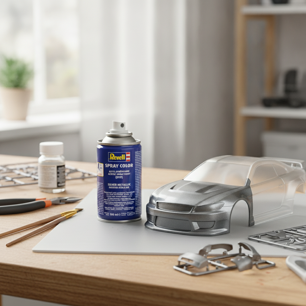 Revell Acrylic 100ml Spray Silver Metallic RVP 34190