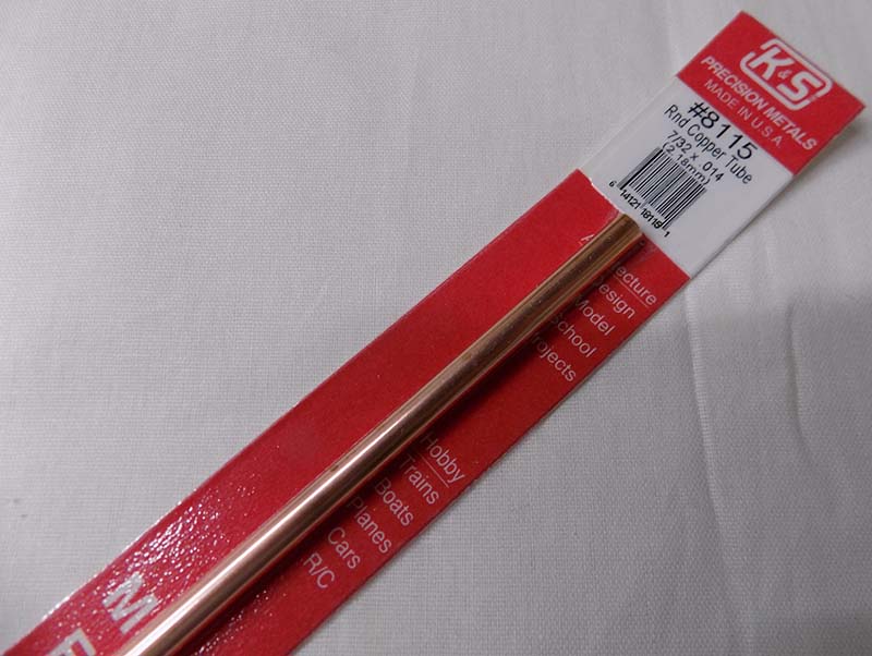 7/32 x .014 x 12" Round Copper Tube K&S Engineering 8115