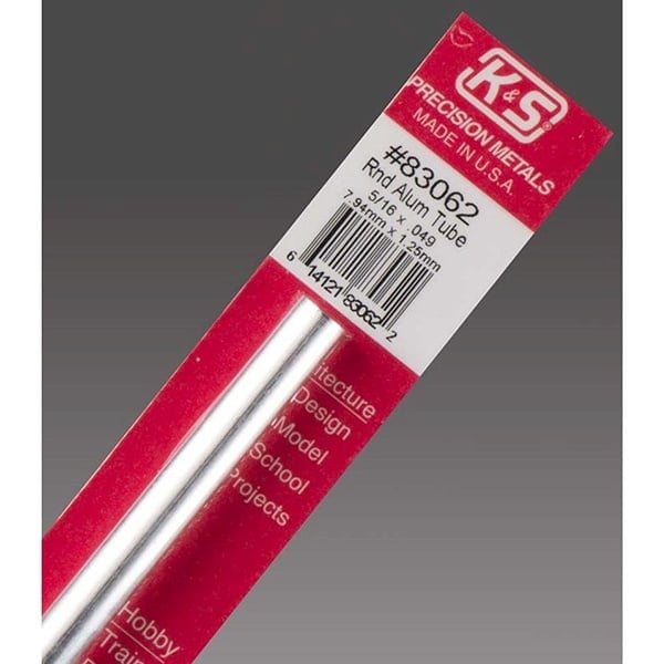 5/16" x .049 Tappable Aluminum Tube Pack of 1 K&S Engineering 83062