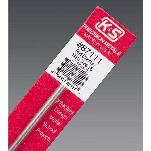 1/8 x .028 Rd. Stainless Steel Tube Pack of 1 K&S Engineering 87111 •  Canada's largest selection of model paints, kits, hobby tools, airbrushing,  and crafts with online shipping and up to date inventory.