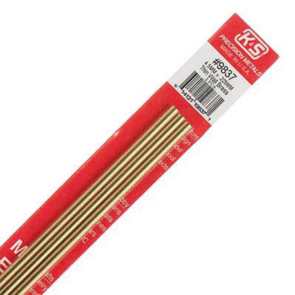 4.5mm OD X .225mm Wall Thin Wall Brass Tube Pack of 3 300mm Long K&S