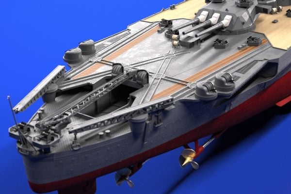 front detail Tamiya Japanese Battleship Yamato 1/350 Scale Premium Edition 78025