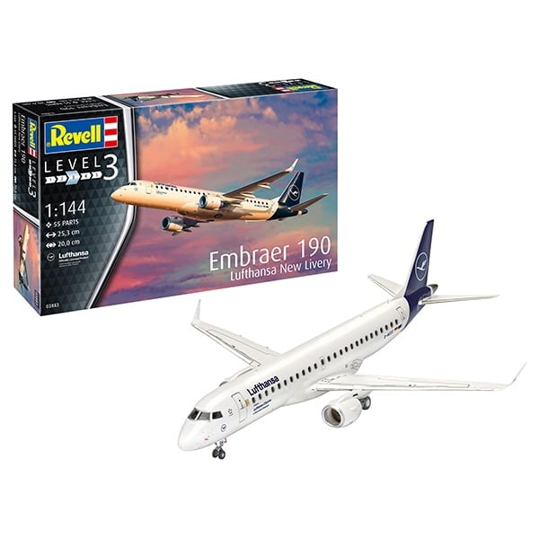 Revell Embraer 190 Lufthansa New Livery 1/144 Scale RVG 03883 • Canada ...