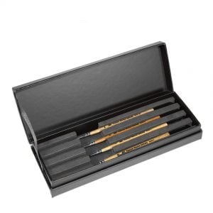 AK Interactive Wooden Box Set Premium Siberian Kolinsky Brushes AKI SK-10